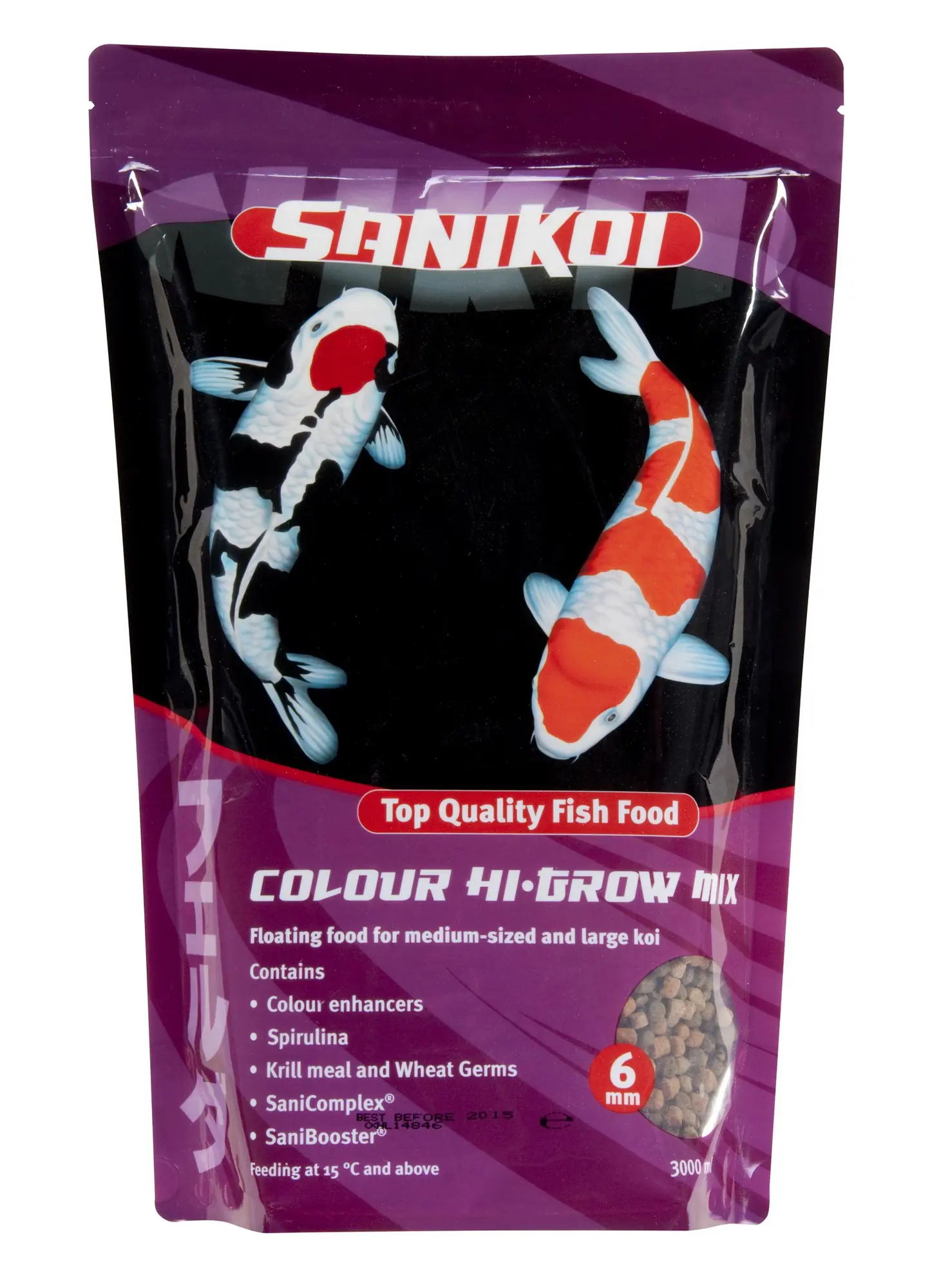 Karpfenfutter Sanikoi Colour Hi-Grow Mix 6 mm 3 Liter Velda