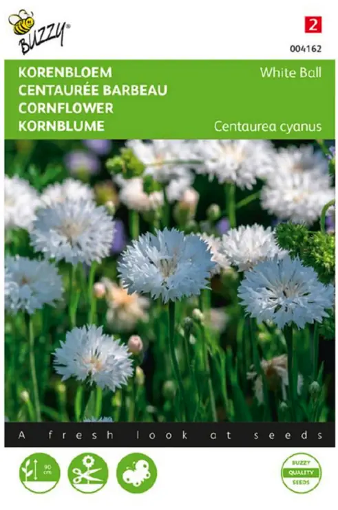 Samen centaurea Kornblume weiß Kugel ca.1 Gramm Buzzy