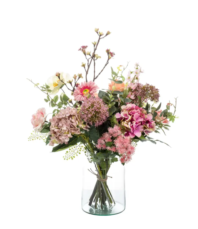 Seidenblumenstrauß rosa Blumen Kunstpflanze exkl. Vase Kollektion Driesprong